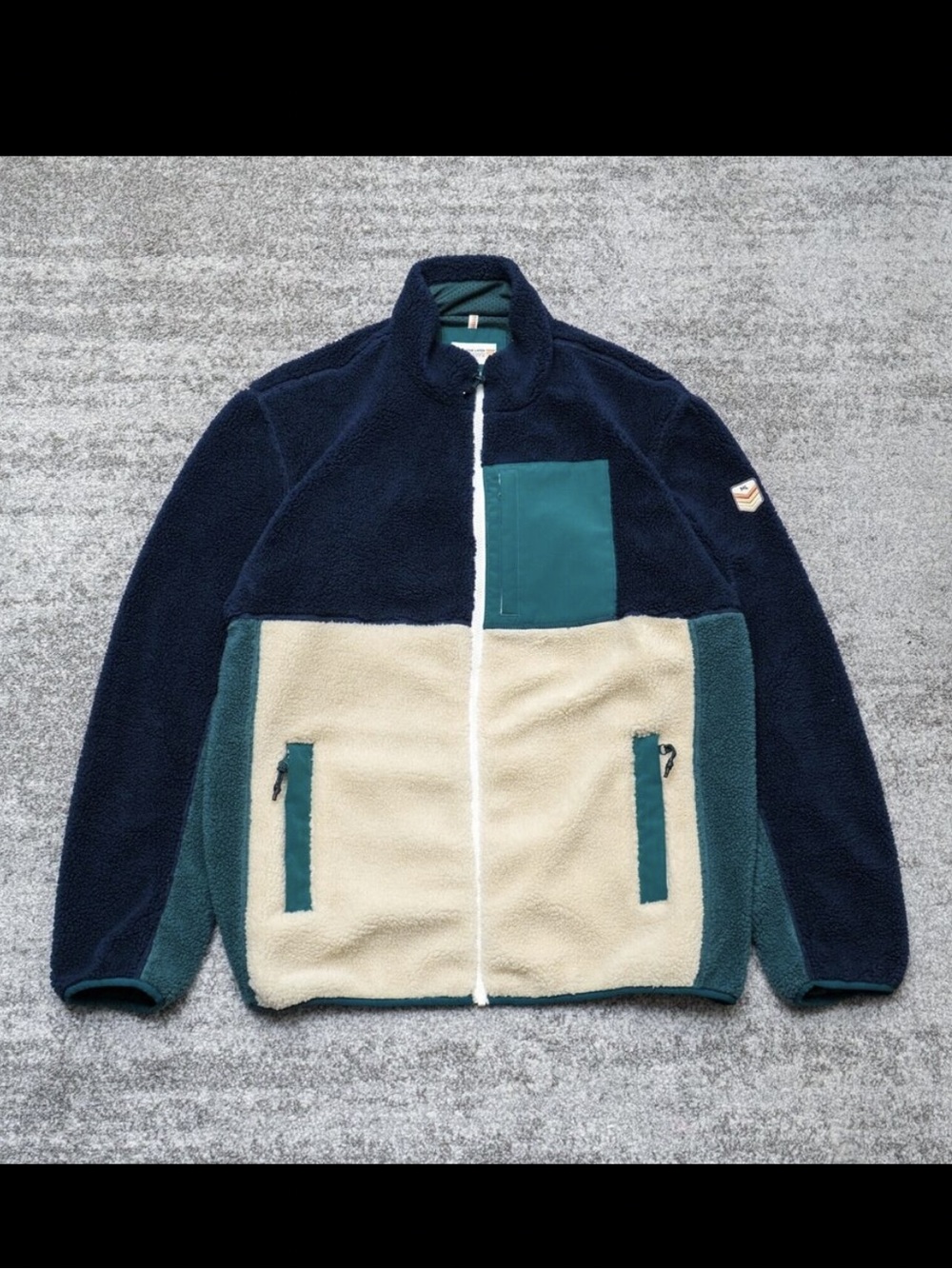 Marine Layer Navy and Cream Performance Jacket